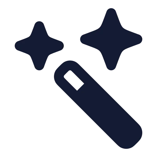 Wand Sparkles Icon in Solid Rounded style
