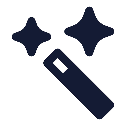 Wand Sparkles Icon in Solid Sharp style