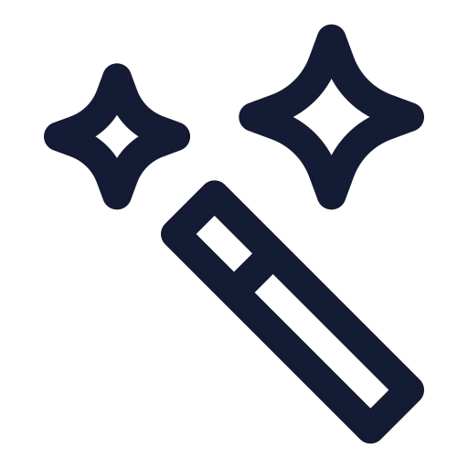Wand Sparkles Icon in Stroke Sharp style