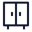 Wardrobe icon with stroke sharp style