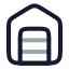 Warehouse icon with twotone rounded style