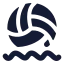 Waterpolo icon with solid rounded style