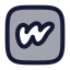 Wattpadsquare icon with duotone rounded style