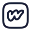 Wattpadsquare icon with stroke rounded style