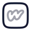Wattpadsquare icon with twotone rounded style