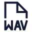 Wav icon with stroke sharp style