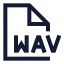 Wav icon with stroke sharp style