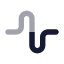 Wave icon with bulk rounded style