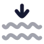 Wavesarrowdown icon with bulk rounded style