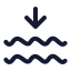 Wavesarrowdown icon with duotone standard style