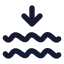 Wavesarrowdown icon with solid standard style