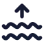 Wavesarrowup icon with solid standard style
