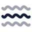 Waves icon with bulk rounded style