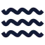 Waves icon with solid sharp style