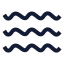 Waves icon with stroke sharp style