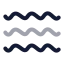 Waves icon with twotone rounded style