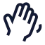 Wavinghand icon with stroke sharp style