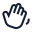 Wavinghand icon with stroke sharp style