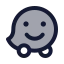 Waze icon with duotone rounded style