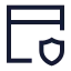 Webprotection icon with stroke sharp style