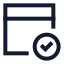 Webvalidation icon with stroke sharp style