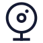 Webcam icon with stroke sharp style
