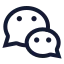 Wechat icon with stroke sharp style