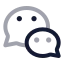 Wechat icon with twotone rounded style