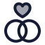 Wedding icon with duotone rounded style
