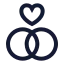 Wedding icon with stroke sharp style