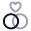 Wedding icon with twotone rounded style