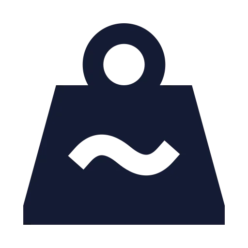 Weight Tilde Icon in Solid Sharp style