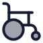 Wheelchair icon with duotone rounded style