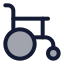 Wheelchair icon with duotone standard style