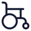 Wheelchair icon with stroke rounded style