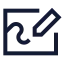 Whiteboard icon with stroke sharp style