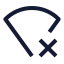 Wifidisconnected icon with stroke sharp style