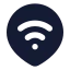 Wifilocation icon with solid rounded style