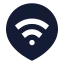 Wifilocation icon with solid sharp style