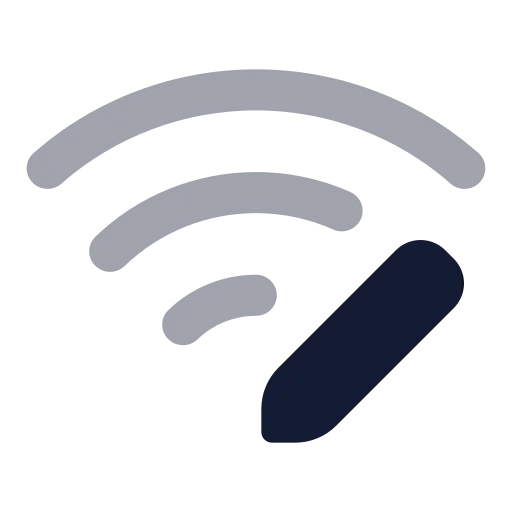 Wifi Pen Icon in Bulk Rounded style