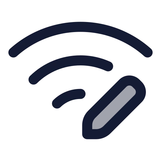 Wifi Pen Icon in Duotone Rounded style