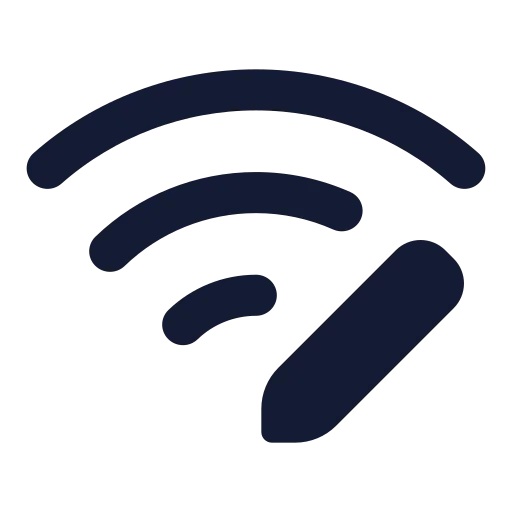 Wifi Pen Icon in Solid Rounded style