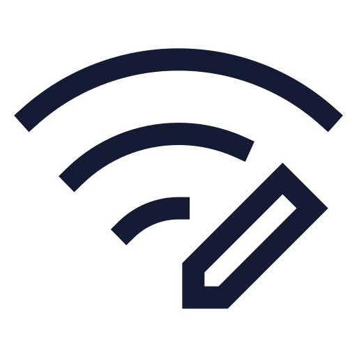 Wifi Pen Icon in Stroke Sharp style