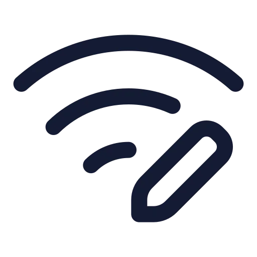 Wifi Pen Icon in Twotone Rounded style