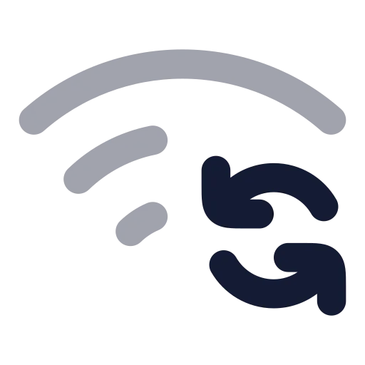 Wifi Sync Icon in Bulk Rounded style