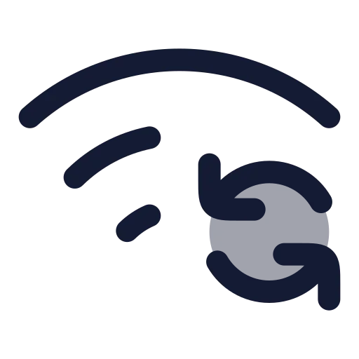 Wifi Sync Icon in Duotone Rounded style