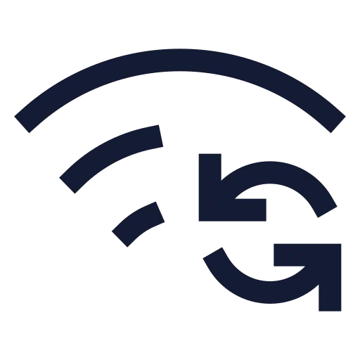 Wifi Sync Icon in Stroke Sharp style