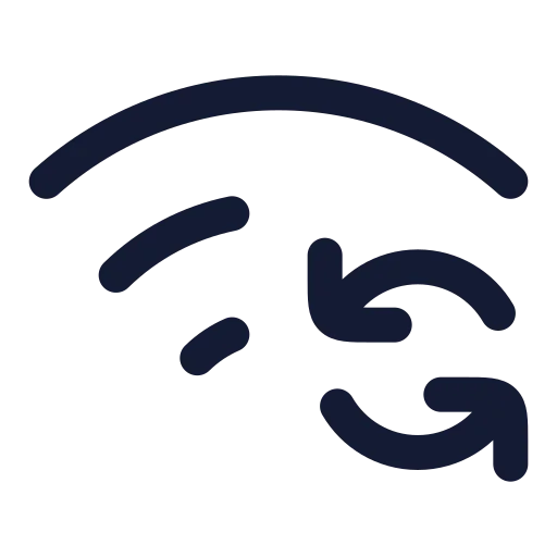 Wifi Sync Icon in Twotone Rounded style