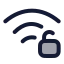 Wifiunlock icon with duotone rounded style