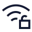 Wifiunlock icon with stroke sharp style